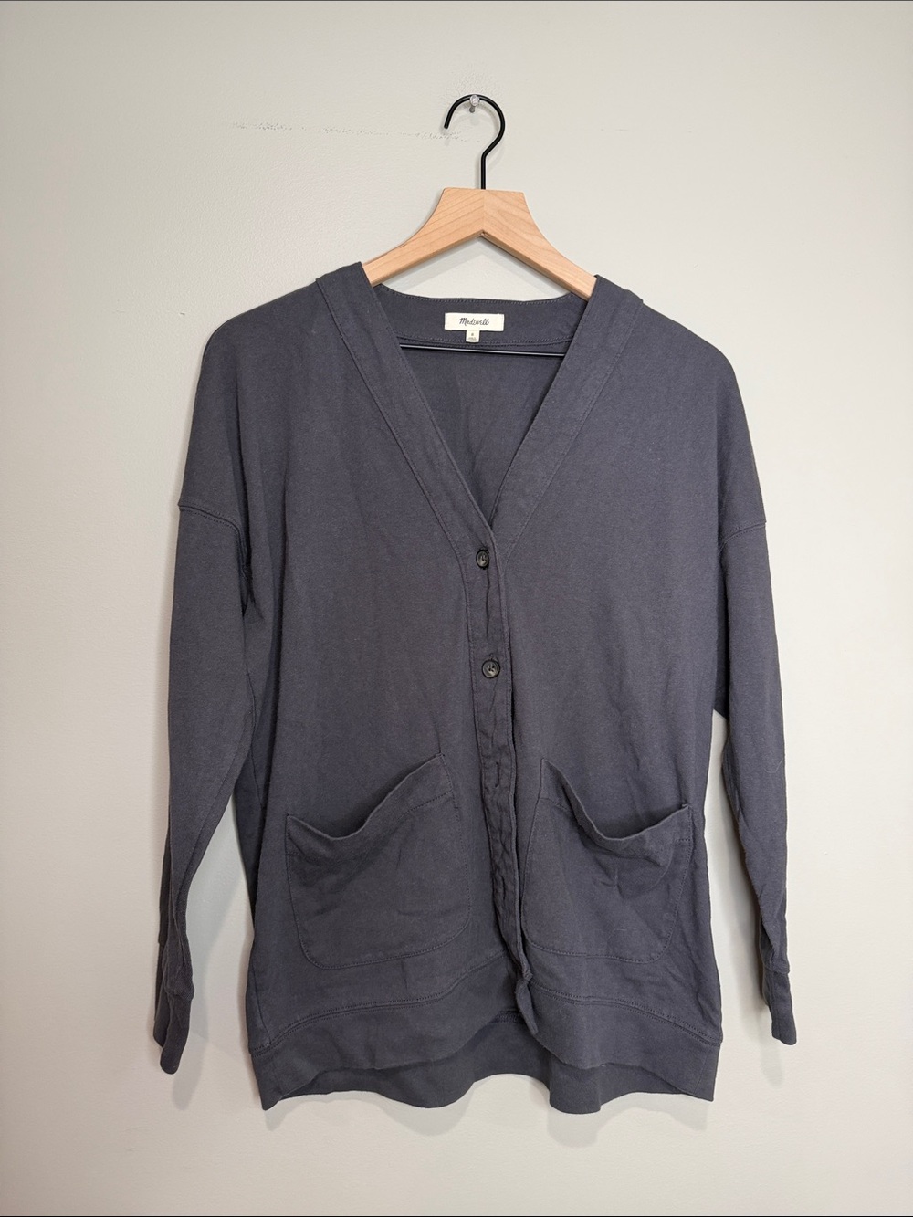 Madewell Cardigan Tee coal Button-Up V-Neck Cardigan Small